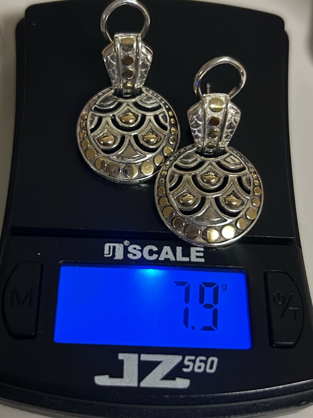 John Hardy Legends Naga collection round drop earrings sterling silver 18K gold - Picture 11 of 15